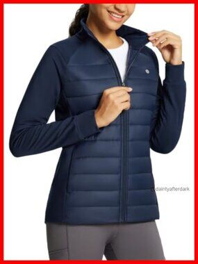 Women's Running Jacket Winter Lightweight Puffer Coat Zip Pockets